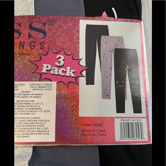 Vigoss Girls 3 Pack Comfy Leggings NWT - Picture 7 of 7